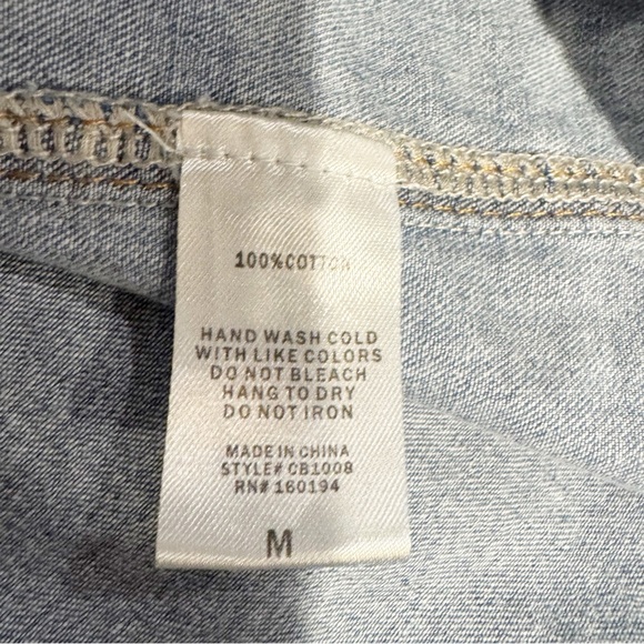 By Together | Denim Button Up Top, Oversized Fit Sz. Medium - Picture 4 of 7